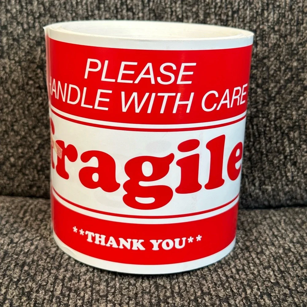 NEW!! BIG (6in x 4in) 300 Red Fragile Shipping Labels
